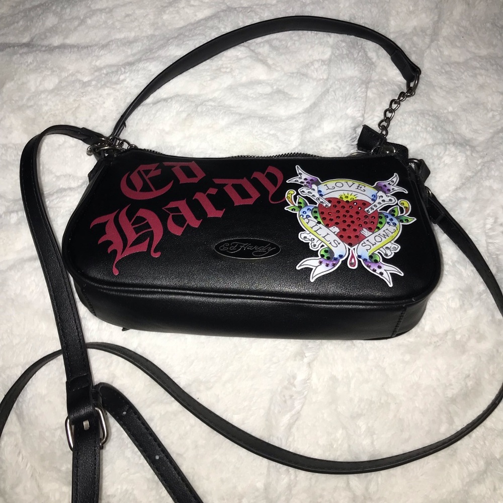 Ed Hardy Black Crossbody Bag